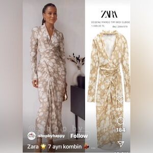 Zara wrap dress size L, excellent condition.